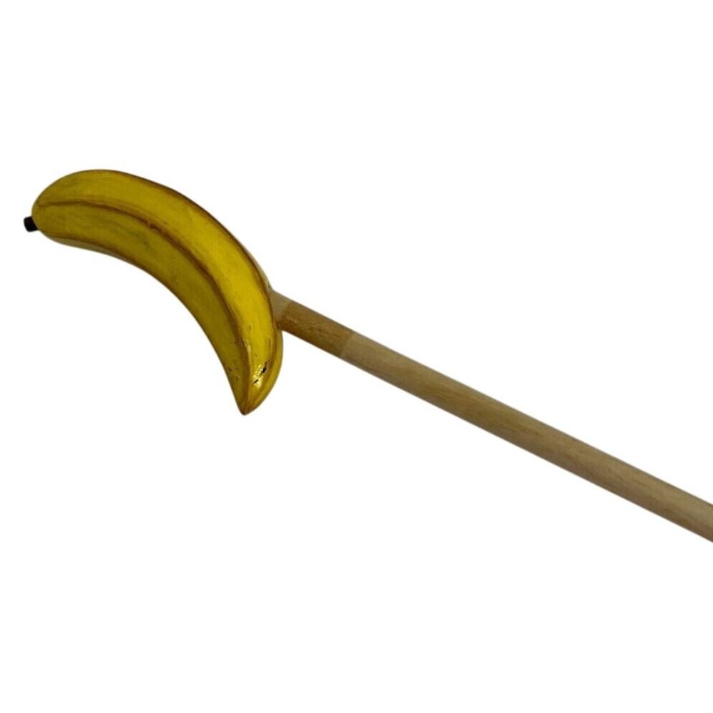 Wooden Slotted Spoon with Banana Handle~Unique!